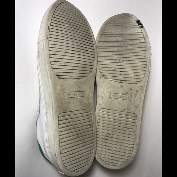 TORY SPORT 10 CHEVRON GREEN WHITE SNEAKER TENNIS - Picture 7 of 8